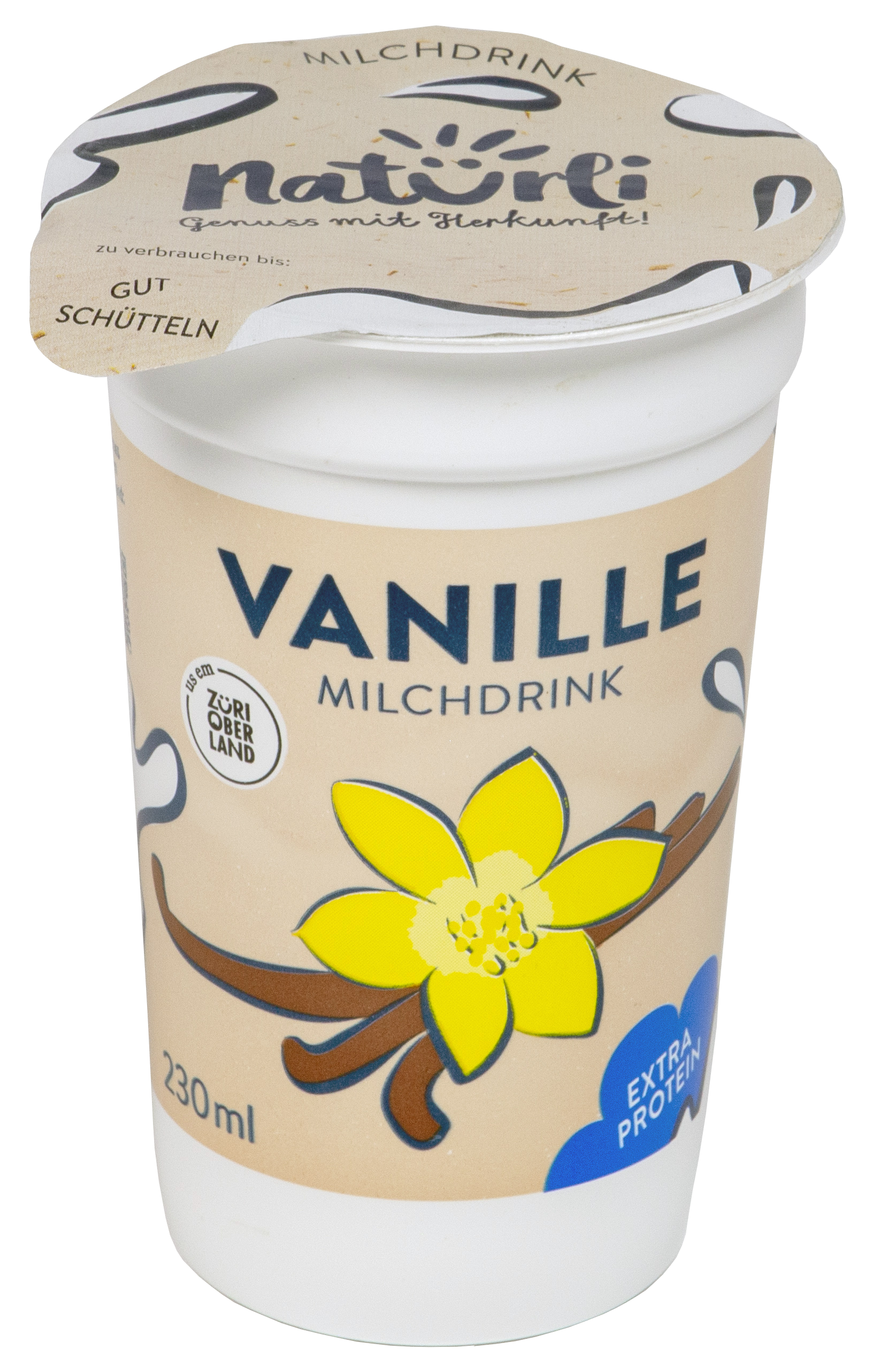 13026 Proteinmilch Vanille, Becher 230 ml freigestellt